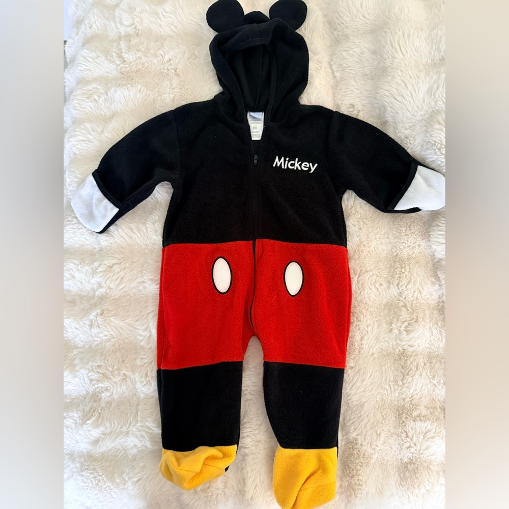 Disney Baby Mickey Mouse Fleece Footed Halloween costume  Size  9-12 Months